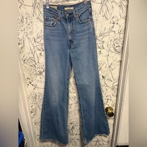 Levi's Original 501 Ribcage Bell Blue Jeans